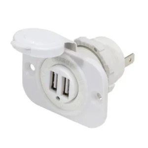 BLUE SEA 12VDC 2USB Charger 5V 2.1A Sckt Wht | 1016200-BSS