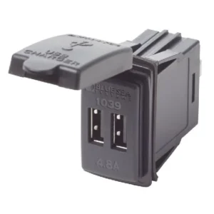 BLUE SEA 12/24VDC Dual USB 4.8A SwMnt | 1039-BSS