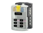 BLUE SEA Fuse Block STBlade 6circ w/gnd/cvr | 5025-BSS