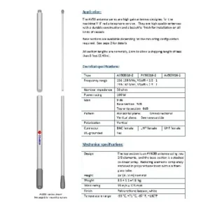 COMROD AV90/2BI - 16' Marine VHF Antenna, 2-Piece | 21090 SHIPPING CHARGES APPLY