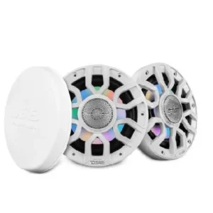 DS18 NXL 6.5" 2-WAY COAXIAL MARINE SPEAKER WITH DIGITAL LED LIGHTS AND BULLET TWEETER 150 WATTS 4-OHM | NXL-IQ6/WH