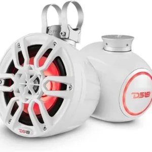 DS18 NXL 6.5" Marine and Powersports Compact Towers with Flat and Pole Mounts LED RGB Lights 100 Watts Rms -White | NXL-PS6W