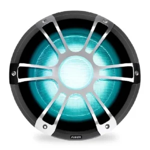 Fusion® Signature Series 3 Marine Subwoofers, 12" 1,400 Watt Sports Chrome Marine Subwoofer with CRGBW | 010-02436-11