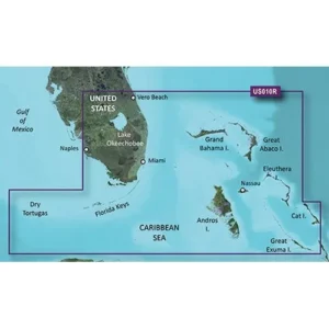 GARMIN VUS010R BlueChart G3 Vision MicroSD/SD Card Premier Coastal Nav. Chart, South Florida and North Bahamas | 010-C0711-00