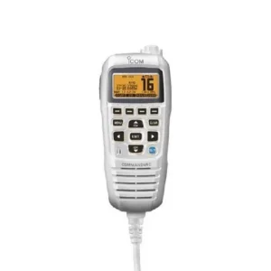 ICOM CommandMic IV with YELLOW Backlit LCD, in Super WHITE  | HM195SW 42 EXP
