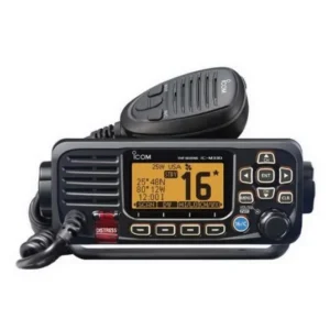 ICOM M330G Black Marine Compact VHF Fixed Mount with Built-In GPS Receiver and Supplied GPS Antenna | M330G BLACK