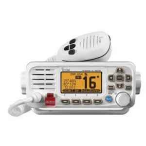 ICOM M330G White Marine Compact VHF Fixed Mount with Built-In GPS Receiver and Supplied GPS Antenna | M330G WHITE