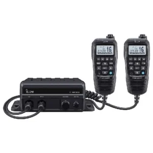 ICOM Black Box Marine VHF Fixed Mount w/BLACK HM-195GB & Two CommandMic Ports | M410BB 11 USA