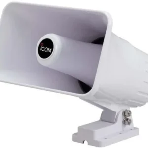 ICOM 40W hailer/speaker for fixed mounts; 4 ohm, extra UV protecting, all stainless steel hardware, heavy duty mounting bracket