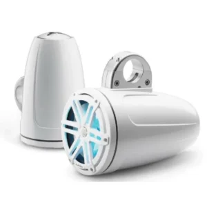 JL AUDIO M3-770ETXV3-GW-S-GW-I: 7.7" Tower Speakers, Gloss Wht Encl., Gls Wht Sport Grille, RGB LED, PAIR | 93539 | 010-03270-00