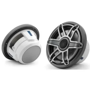 JL AUDIO M6-770X-S-GMTI:  7.7" Marine Speakers, Sport Grille, Gunmetal Trim Ring, Titanium Grille | 93603 | 010-03075-00