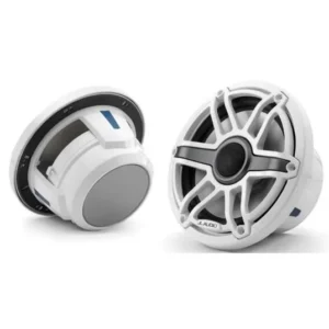 JL AUDIO M6-770X-S-GWGW: 7.7" Marine Speakers, Sport Grille, Gloss White Trim Ring, Gloss White Grille | 93601 | 010-03073-00