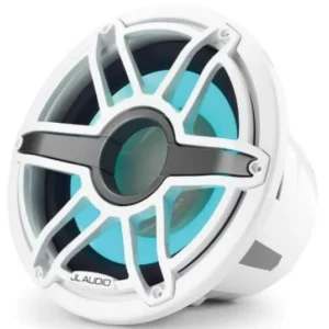 JL AUDIO M7-12IB-S-GWGW-i-4: 12" Marine Subwoofer, 600W, 4ohm, Gloss White Sport Grille, RGB LED, EACH | 93672 | 010-03287-00