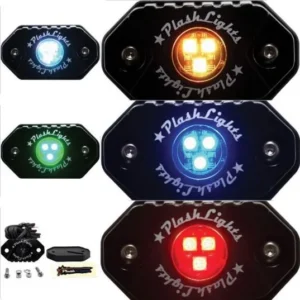 PLASHLIGHTS 9W, RGB Rock Light, Black Housing - Single | RL-RGB-S