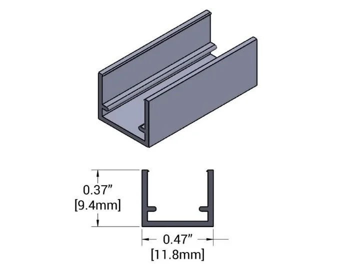 SHADOW-CASTER LED Aluminum Strip Mounting Track, 1 meter | SCM-AL-MINI-TRACK-1M