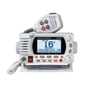 STANDARD HORIZON EXPLORER WHITE 25W Fixed Mount VHF/GPS radio RAM MIC Compatible with Dot Matrix LCD | GX1800GW