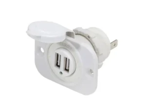 BLUE SEA 12VDC 2USB Charger 5V 2.1A Sckt Wht | 1016200-BSS