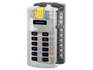 BLUE SEA Fuse Block STBlade 12circ w/gnd/cvr | 5026-BSS