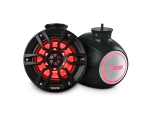 DS18 NXL 6.5" Marine and Powersports Compact Towers with Flat and Pole Mount LED RGB Lights 100 Watts Rms -Black | NXL-PS6BK