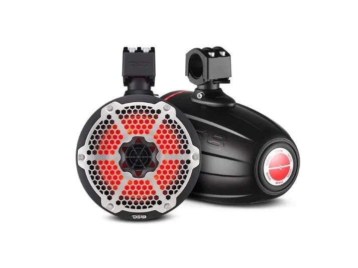 DS18 NXL 8" Neodymium Marine and Powersports Towers with Built-in Passive Radiator - Black | NXL-X8TPNEO/BK