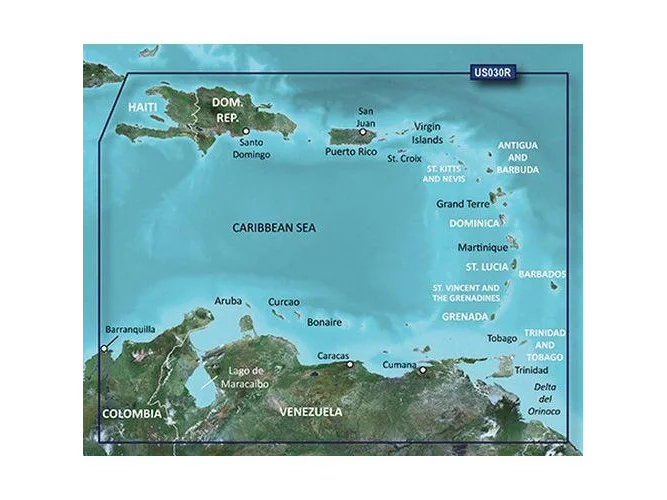 GARMIN BLUECHART VUS030R Southeast Caribbean BlueChart g3 Vision microSD/SD Card