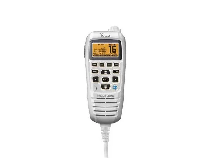 ICOM CommandMic IV with YELLOW Backlit LCD, in Super WHITE | HM195SW 42 EXP