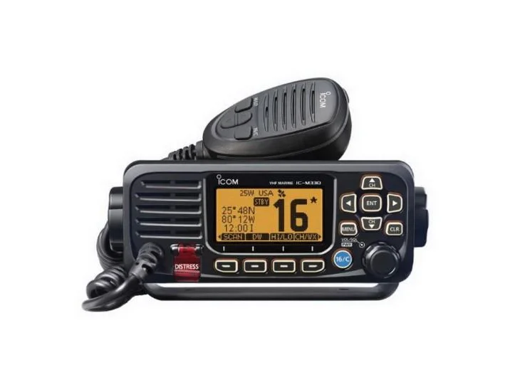 ICOM M330G Black Marine Compact VHF Fixed Mount with Built-In GPS Receiver and Supplied GPS Antenna | M330G BLACK