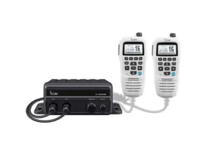 ICOM Black Box Marine VHF Fixed Mount w/WHITE HM-195GB & Two CommandMic Ports | M410BB GW 11 USA