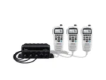 ICOM M510BB GW Black Box Marine VHF Fixed Mount w/AIS, WHITE HM-195GB, & Three CommandMic Ports | M510BB GW 21 USA