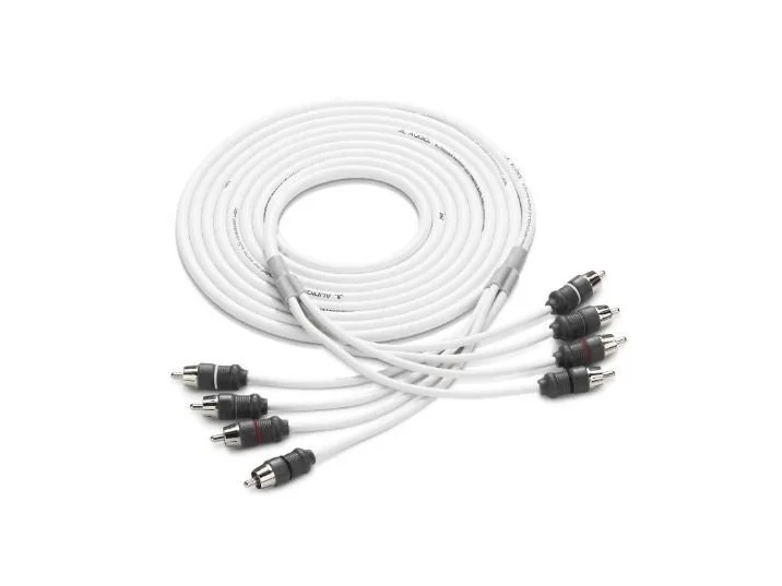 JL AUDIO XMD-WHTAIC4-12: RCA 4-Channel, 12 ft (3.66 m) Marine Audio Interconnect | 90441 | 010-13474-00