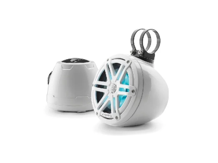 JL AUDIO M3-650VEX-GW-S-GW-I: 6.5" VEX Tower Speakers, Gloss White Enclosure & Sport Grille, RGB LED | 93402 | 010-03258-00