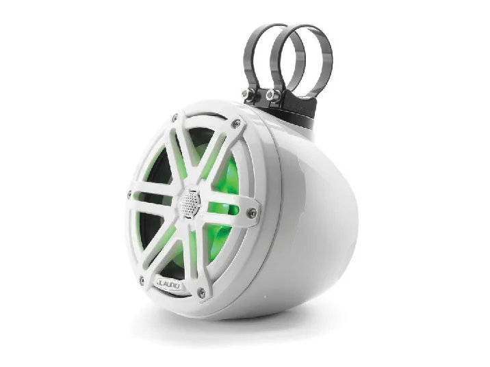 JL AUDIO M3-650VEX-GW-S-GW-I: 6.5" VEX Tower Speakers, Gloss White Enclosure & Sport Grille, RGB LED | 93402 | 010-03258-00 - Image 2