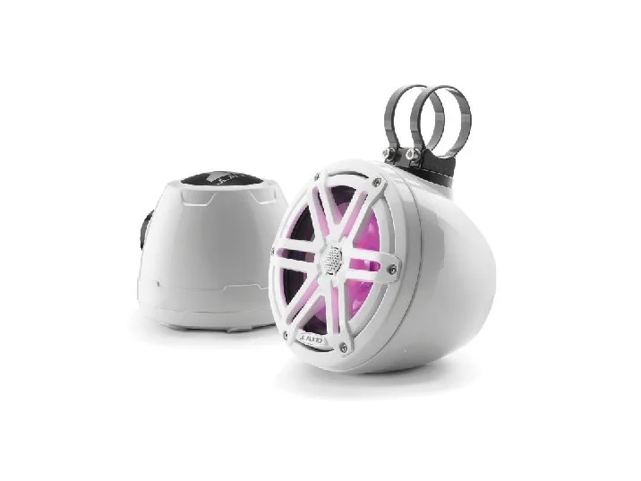 JL AUDIO M3-650VEX-GW-S-GW-I: 6.5" VEX Tower Speakers, Gloss White Enclosure & Sport Grille, RGB LED | 93402 | 010-03258-00 - Image 3