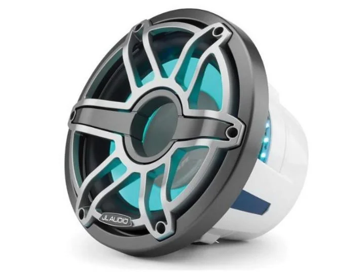 JL AUDIO M6-10IB-S-GMTI-I-4: 10" Marine Subwoofer (250W, 4 ohm), Infinite Baffle, Sport Grille, RGB LED | 93638 | 010-03087-00