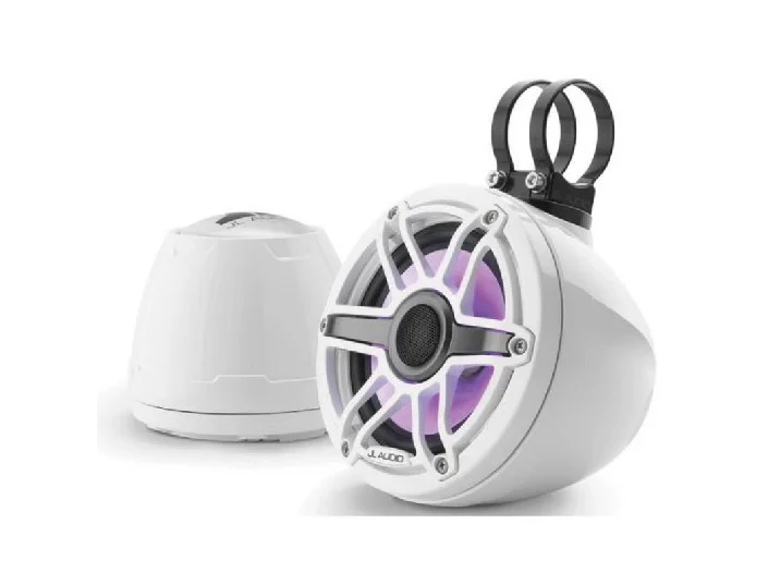 JL AUDIO M6-650VEX-GW-S-GWGW-I: 6.5" VEX Tower Speakers, Gloss White Enclosure & Sport Grill, RGB LED | 93412 | 010-03262-00 - Image 2