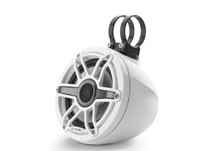 JL AUDIO M6-650VEX-GW-S-GWGW: 6.5" VEX Tower Speakers, Gloss White Enclosure & Sport Grille | 93410 | 010-03260-00 - Image 4