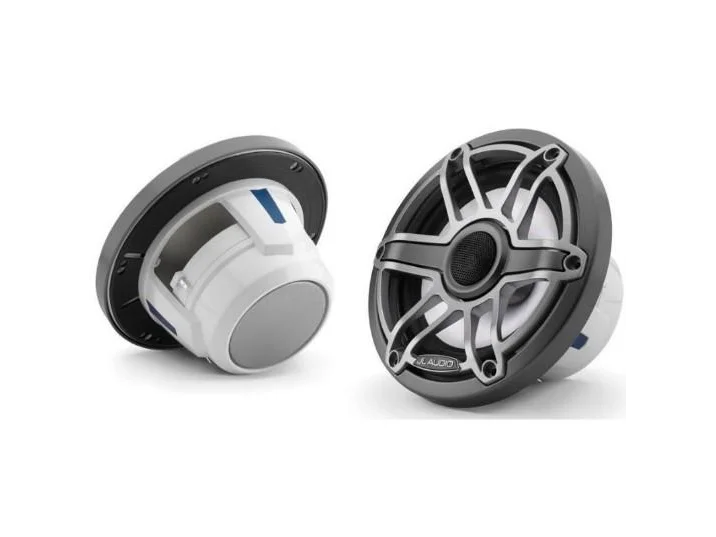 JL AUDIO M6-650X-S-GMTI: 6.5" Marine Speakers, Sport Grille, Gunmetal Trim, Titanium Grille | 93714 | 010-03091-00