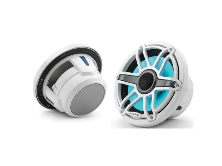 JL AUDIO M6-770X-S-GWGW-I: 7.7" Marine Speakers, Sport Grille, Gloss White Trim & Grille, ILLUM | 93602 | 010-03074-00