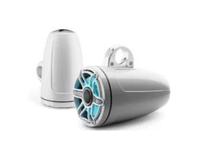 JL AUDIO M6-880ETXV3-GW-S-GWGW-I: 8.8" Tower Speakers, Gloss White Sport Grille, RGB LED, PAIR | 93665 | 010-03283-00