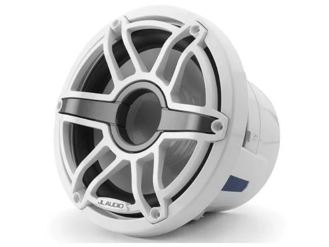 JL AUDIO M6-8IB-S-GWGW-4: 8" Marine Subwoofer (200W, 4 ohm), Infinite Baffle, Gloss White Sport Grille | 93617 | 010-03274-00