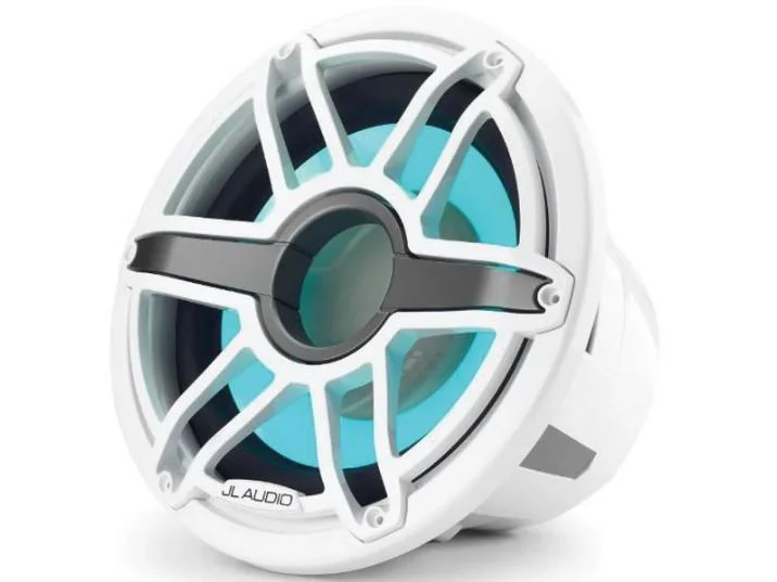 JL AUDIO M7-12IB-S-GWGW-i-4: 12" Marine Subwoofer, 600W, 4ohm, Gloss White Sport Grille, RGB LED, EACH | 93672 | 010-03287-00