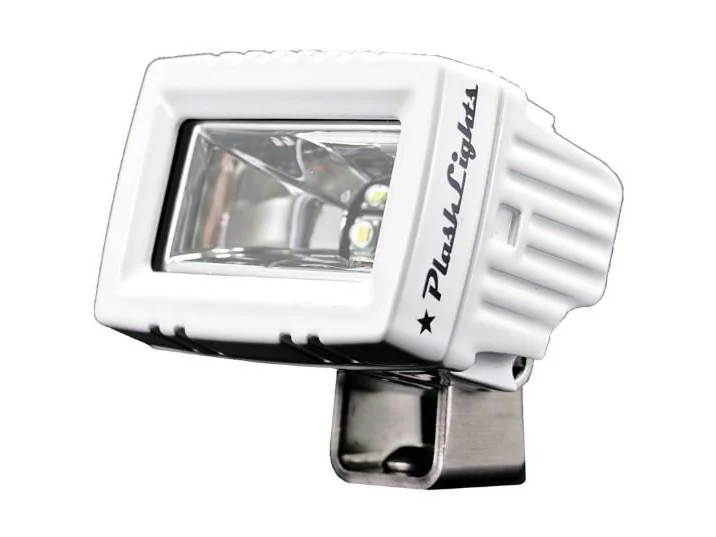 PLASHLIGHTS 20W Low Profile LED Spreader Light - 120 Scene Flood - White Housing | 20-LP-SC-WHT
