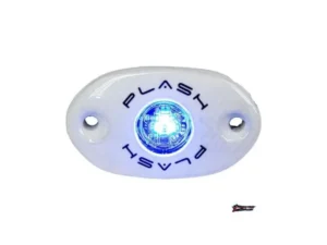 PLASHLIGHTS Blue Rock Light Single, White Housing | RL-BL-S-WHT