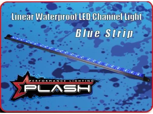 PLASHLIGHTS Linear Waterproof LED Channel Light - Blue - 16" | RS-BL-16