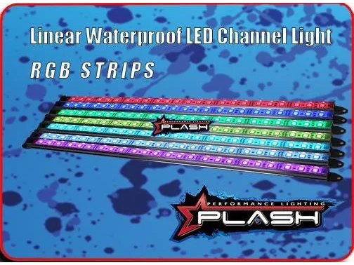 PLASHLIGHTS Linear Waterproof LED Channel Light - RGB - 30" | RS-RGB-30