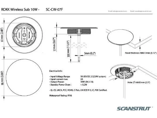 SCANSTRUT ROKK Wireless - Sub. Waterproof wireless charger 12/24V | SC-CW-07E | SC-CW-07E *ON SALE WHILE SUPPLIES LAST* - Image 6