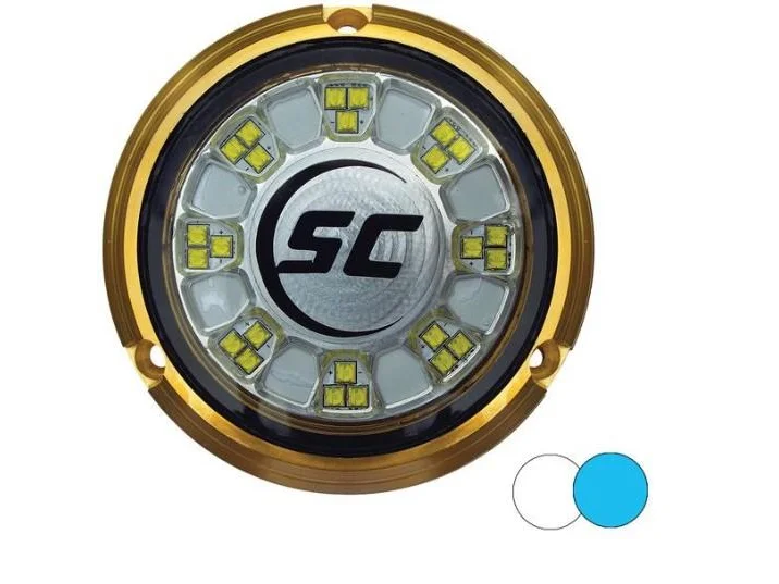 SHADOW-CASTER 24 LEDs Bronze Underwater Marine Light - Blue & White | SCR-24-BW-BZ-10