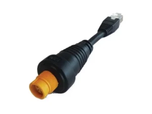 SIMRAD RJ45 Male to 5-Pin Female Round Ethernet Adapter Cable, Yellow | 000-11246-001