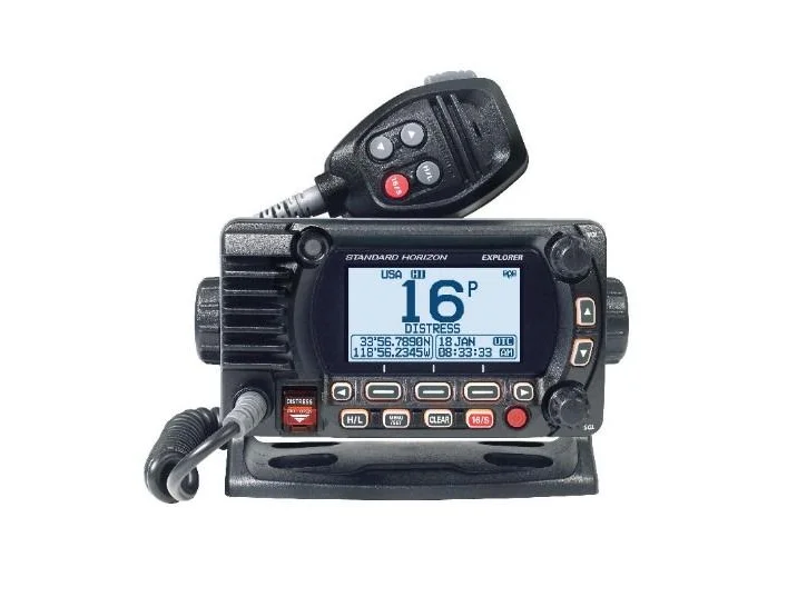 STANDARD HORIZON EXPLORER BLACK 25W Fixed Mount VHF/NMEA200 radio RAM MIC Compatible with Dot Matrix LCD | GX1850B