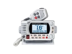 STANDARD HORIZON EXPLORER WHITE 25W Fixed Mount VHF/NMEA200 radio RAM MIC Compatible with Dot Matrix LCD | GX1850W